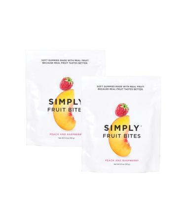 Simply Fruit Gummies | Made with Real Fruit | Peach and Raspberry | 5.3 oz (Pack of 2) | No Cane Sugar + Gluten Free + Kosher Peach and Raspberry 5.3 Ounce (Pack of 2)