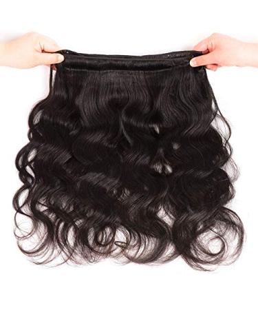 LUXEDIVA Brazilian Virgin Body Wave Hair 4 Bundles 400g/14.1oz - Natural Black 18/20/22/24 Inch Bundle Deals | 100% Unprocessed Human Hair Extensions - Buy Online on GoSupps.com