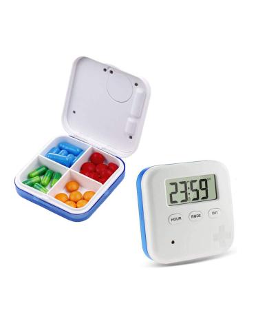 Automatic Pill Dispenser Zeerkeer Electronic Pill Timer-Reminder-Dispenser 5 Times a Day Electronic Timing Portable Daily Drug Storage Box Drug Organizer Case with Reminder (Blue) - Buy Online on GoSupps.com