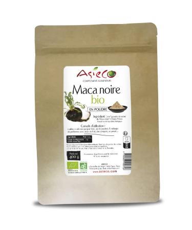 Black Organic Maca from Peru 400 g Bag - Many Virtues - Quality Product from Organic Agriculture - Asiaco