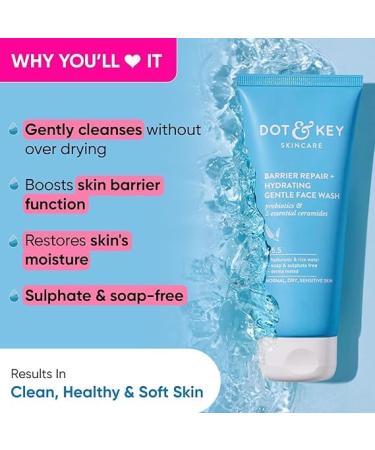 Hydrating Probiotic & Ceramide Face Wash for Dry Normal & Sensitive Skin | Gentle Cleanser | 100ml - Unisex - Buy Online on GoSupps.com