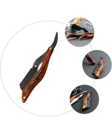 Minkissy Men's Folding Razor Trimmer - 2 Pack of Classic Wooden Facial Tools | Double Blade Bartschneider Shaving Knife 16x3.5cm - Buy Online on GoSupps.com