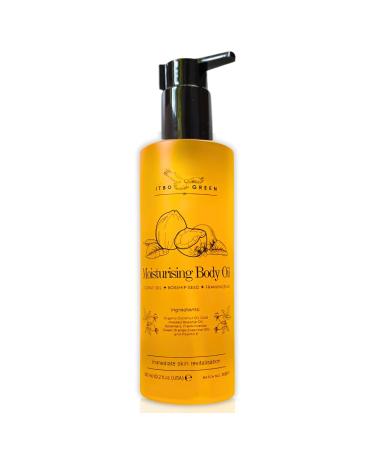 ITBO Green Huile corporelle hydratante naturelle | Huile de noix de coco avec graines de cynorrhodon encens et vitamine E | Huile de massage | 100 % v g tale | Nourriture intensive pour la peau et