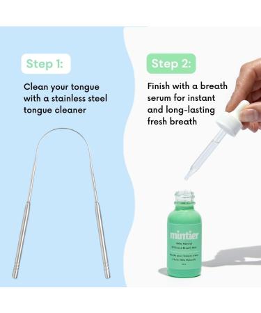 Mintier Tongue Scraper - 100% Rust Resistant Stainless Steel Cleaner (2-Pack) for Improved Oral Hygiene and Fresh Breath - Dishwasher Safe - Buy Online on GoSupps.com
