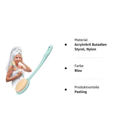 Chiris Back Brush - Long Handle Body Brush for Shower & Bath | Wet & Dry Back Scrubber for Acne Peeling & Dead Skin Removal (Blue) - Buy Online on GoSupps.com