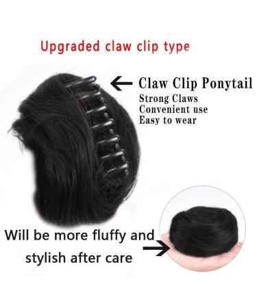 RPAEOY 2 Pieces Claw Clip Hair Bun - Mini Hair Parts Messy Bun & Scrunchy Synthetic Hair Donut for Women (Black) | International Shipping - Buy Online on GoSupps.com