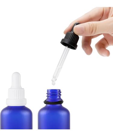 Zeoabsy 12-Pack 20ml Frosted Blue Glass Pipette Bottles - Essential Oils & Aromatherapy Drip Bottles with White Lock Ring - Buy Online on GoSupps.com