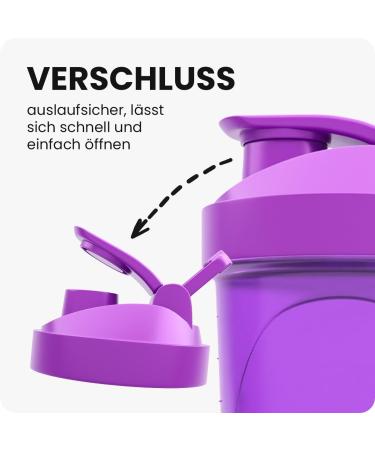 Shakenext Purple Protein Shaker Bottle 700ml | Leak-Proof Dishwasher-Safe Blender with Mixing Ball for Fitness & Protein Shakes - Buy Online on GoSupps.com