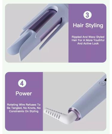 Automatic Curling Iron Wand Big Wave Auto Negative Ion Hair Curler with 1.26inch Large Ceramic Barrel Fast Heating Auto Curling Iron for Hair Styling Adjustable Temperature Control OneSize lightpurple - Buy Online on GoSupps.com