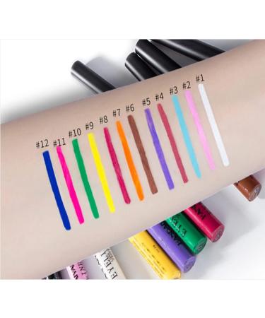 Beauty Searcher Set of 12 Colors Matte Liquid Eyeliner Colorful Waterproof Smudgeproof Durable Matte Eyeliner Clear Eyeliner Highly Pigmented Makeup Eyeliner Pen Kit - Buy Online on GoSupps.com