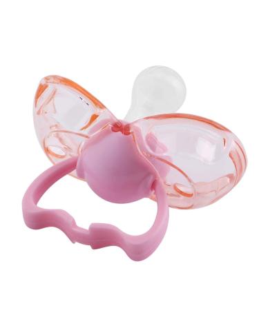 Baby Pacifier Newborn Baby Safety Silicone Anti-Dust Pacifier Automatically Close Infant Nipple Soother(Round-Pink)