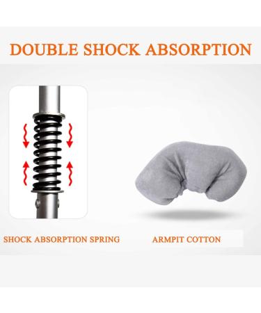 Folding Underarm Adult Crutches with Damping Spring Comfortable Medical Crutch with Double Shock Absorber Height Adjustable Aluminum Alloy Surprise Gift - Buy Online on GoSupps.com
