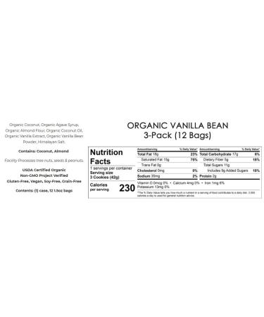 Emmy's Organics Coconut Cookies Variety Pack - 1.5 oz (Pack of 12) - Dark Cocoa, Peanut Butter, Vanilla Bean, Chocolate Chip - Buy Online on GoSupps.com