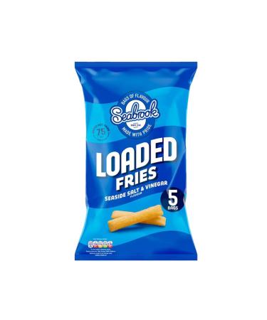 Chips Crisps Bags Collections - Deliciously light & Crispy Chips Bags (Loaded fries seaside salt & vinegar 5 x 16g 2 Packs)