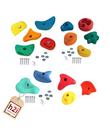 H2i climbing handles children & adults |Cleber stones including fastening material |Colorful boulder handles for game tower & climbing wall |Climbing wall handle indoor & outdoor |Different number & sizes 3 x 5 mix - Buy Online on GoSupps.com