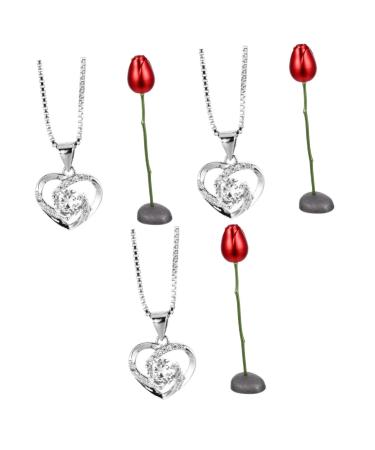 1 Set 2 Pcs Valentine's Day Present Neck Wedding Supplies 27X5CMx3pcs Silverx3pcs