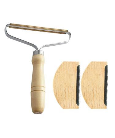 Dzsomt Kashmir sweater razor 3 pieces lint rasier cashmemum portable lint razor sweater razor razor ridge lint remover with wooden handle lint comb anti pilling comb