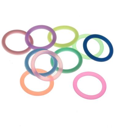 Folpus 10 pieces silicone rings for pacifier chains - attractive color selection