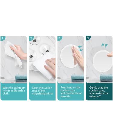 SOFORFREEM 1 Piece 10X Magnifying Mirror with Light Makeup Mirror with Lights Compact LED Magnified Mirror White ABS for Bathroom Bedroom Hotel - Buy Online on GoSupps.com