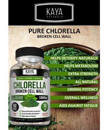 Kaya Naturals Organic Chlorella Broken Cell Wall Capsules - Liver Cleanse Detox Formula - Superfood & Detox Supplement - 60 Veggie Capsules - Buy Online on GoSupps.com