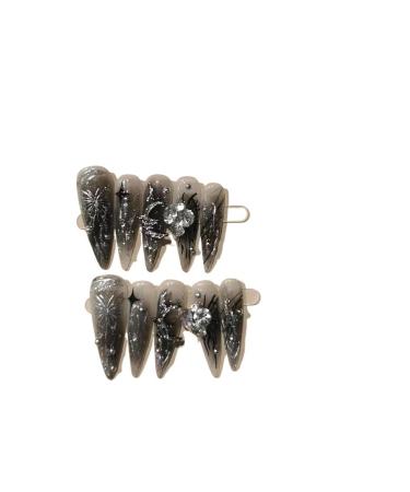 Handmade Wearing Nail Handdrawn Removable Nail Patch and Reusable False Nails(Size:M)