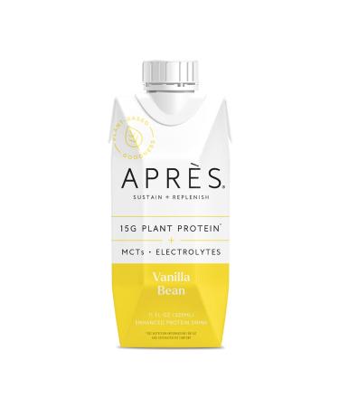 Apres Plant-Based Protein Shake Vanilla with MCTs & Electrolytes, Vegan, Non-GMO, Dairy-Free, Gluten-Free, Soy-Free Drink 11 Fl Oz, 12 Bottles Vanilla 11 Fl Oz (Pack of 12)