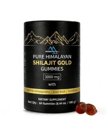 8-in-1 Herbal Supplement with Himalayan Shilajit Ashwagandha Rhodiola Rosea Ginseng 15250mg | Natural Dietary Supplement (60 Gummies Shilajit Gummies)
