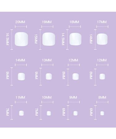 QINGGE Nude Pink Square Fake Toenails with Swirls Design - 24 pcs Glossy Acrylic Toe Nail Tips for Women - Buy Online on GoSupps.com