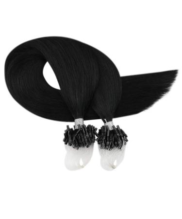 Moresoo Microring Extensions - Real Remy Hair 1g 60cm Black - Premium Loop Hair Extensions #1 - Buy Online on GoSupps.com