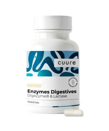 Enzymes Digestives Brevet es - CUURE - Lactase et Bromelaine - 60 Jours - Digestion et Intol rance au Lait - Pure et 100% V g tale - Fabriqu en France Sans saveur 60 unit (Lot de 1)