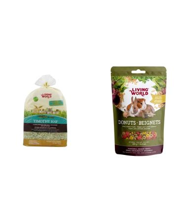 Living-World-Timothy-Hay-for-Rabbits -Guinea-Pigs-and-Small-Animals -3-Lb & Small Animal Donuts - 120 g (4.2 oz) Rabbits Food + Pet Food 60378 1.36 kg (Pack of 1)