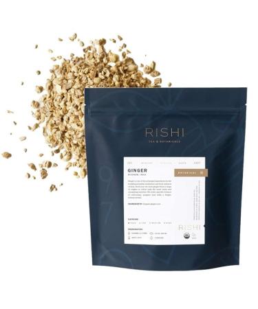 Rishi Ginger Herbal Tea - Organic Caffeine Free Loose Leaf Tea Pure Botanical Digestive Tea - 16 Ounces