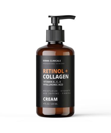 Retinol + Collagen Hyaluronic Acid Vitamin C Anti-Aging Face Cream Day and Night Moisturizing Cream Anti-Wrinkle Cream for Face Firming Cream - 4oz