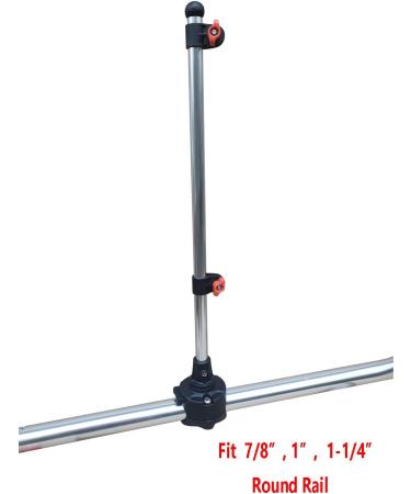 Brocraft Boat Rail Mount Flag Pole - No Drilling Required | Fits 7/8 to 1-1/4 Round Rails - Buy Online on GoSupps.com