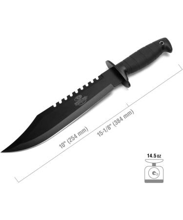 Mossy Oak 15-inch Survival Hunting Knife with Sheath - Fixed Blade Tactical Bowie Knife for Camping, Outdoor, Bushcraft - Includes Sharpener & Fire Starter - Buy Online on GoSupps.com