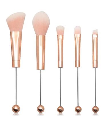 Desikixudy 5Pieces Silicone Beads DIY Makeup Cosmetic Brushes Set Kit Beaded Brushes Kit for DIY