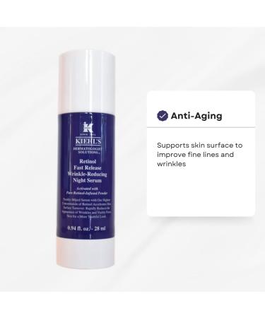 Kiehl's Retinol Fast-Release Night Serum - 0.94 oz | Wrinkle Reducing Formula - Buy Online on GoSupps.com