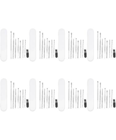 8 Sets Picking Brush Toolwith Curette for Earpicks Cleaning Removal Silver Adults Pick Ear Picks Comfotable Wax Tools Spoon Man Women with Remover Kit Stainless Silverx8pcs 12X0.8CMx8pcs