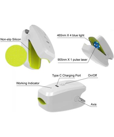 Lanlousy 905NM Nail Therapeutic Instrument Portable Painless Nail Therapy Device Anti- Silicone Easy to Use White - Buy Online on GoSupps.com