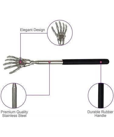 TRIXES Back Scratcher - Extendable Telescopic Handle Stainless Steel Skeleton - Best Back Massager - International Shipping Available - Buy Online on GoSupps.com