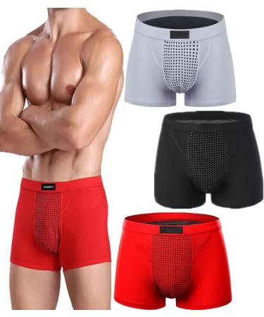Men's Health Enlargement Underpants with Magnetic Therapy Physiological Underwear 52 Energy Magnets Pack of 3 (Tricolor L) Tricolor Large - Buy Online on GoSupps.com