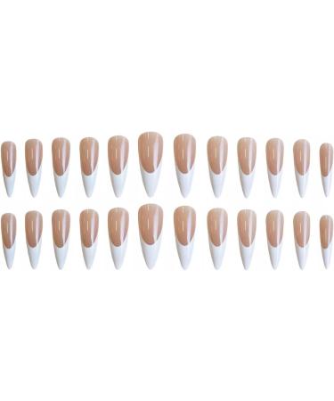 French Tip Press on Nails - Long False Nails Press On Nails with Nail Tips press on nails Acrylic False Nails Cute Artificial Nails - Buy Online on GoSupps.com