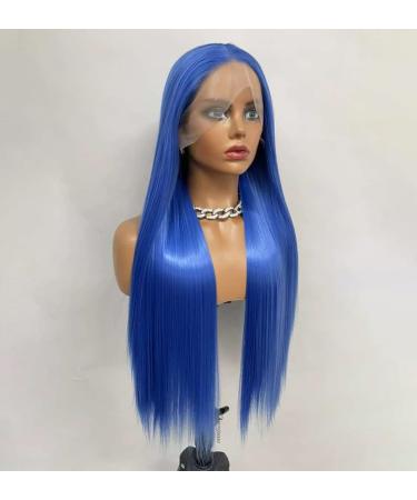 VEBONNY Royal Blue Synthetic Lace Front Wig - Silky Long Straight Hair for Women | Midnight Sapphire -825 - Buy Online on GoSupps.com