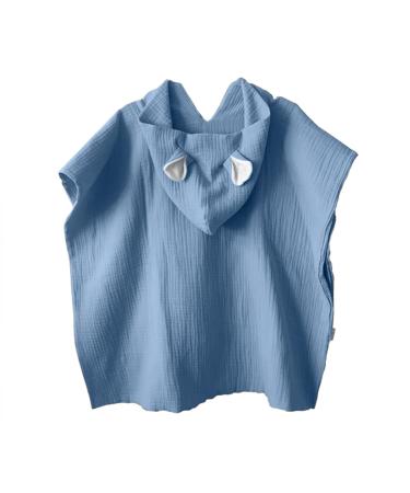 Mimuselina bathing poncho baby - baby poncho bath towel cotton and absorbent - bathing poncho children quickly drying for babies and children - bathrobe baby for beach and pool (blue) - Buy Online on GoSupps.com
