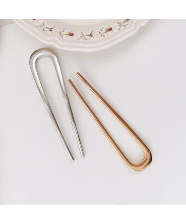 U-Shaped Metal Hair Needles for Long Thick Hair Oversized Hairpins & Clips | 2 Colors Available - Buy Online on GoSupps.com
