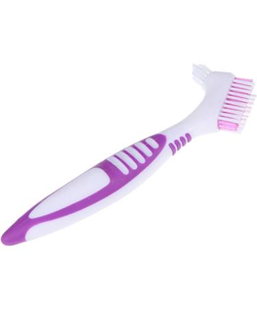 Libcflcc Double-Sided Dentures Toothbrush - Ergonomic Design for False Teeth Care | Multi-Layered Bristles & Zigzag Pattern in Sunset Chevron - Ideal for Home Use - Buy Online on GoSupps.com