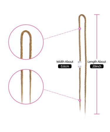 20 Inch Synthetic Dreadlocks - 10 Strands Pack Double Ended Extensions | Soft Light Brown 27# Crocheted Braided Hair for Reggae Hip-Hop & Hippie Style - Buy Online on GoSupps.com