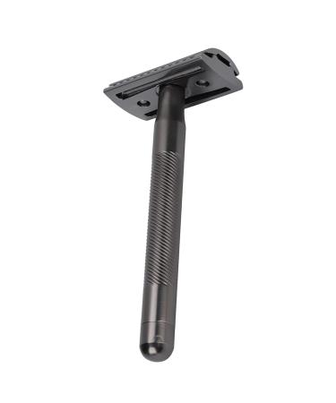 Double Edge Safety Razor - Ergonomic Brass Handle for Home & Travel | Perfect Birthday Gift (Black) - Buy Online on GoSupps.com