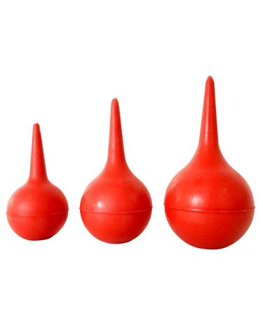 3pcs Ear Bulb Syringe Hand Bulb Syringe Ear Washing Squeeze Bulb 30ml 60ml 90ml Red Rubber Squeeze Bulb Ear Syringe Ball Laboratory Tool