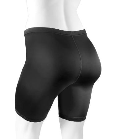 Women's USA-Made Black Spandex Compression Exercise Shorts | Medium - Buy Online on GoSupps.com